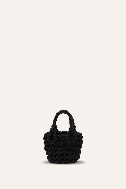 Nautical Chic Mini Bucket Bag in Black